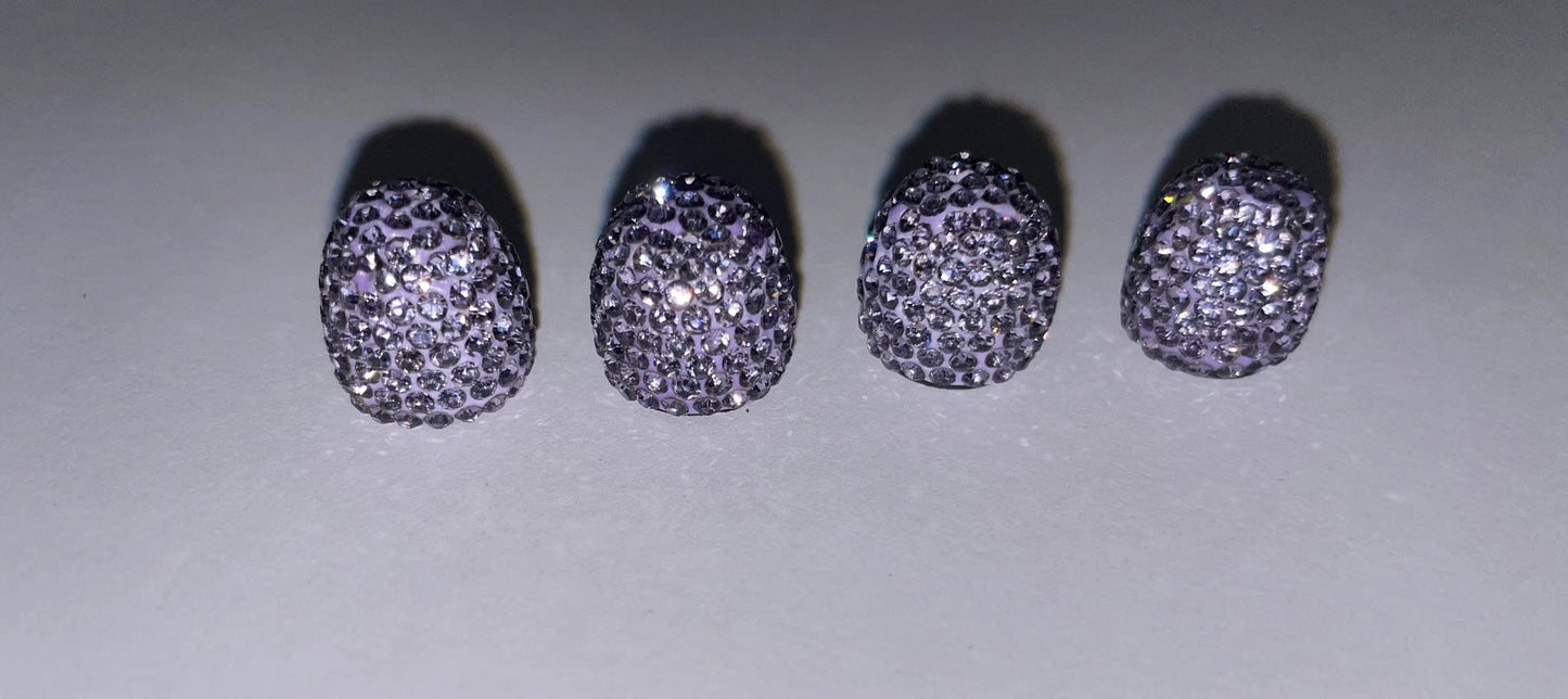 4x Blueberry Violet Tanzanite Purple Tire Valve Caps Ultra Bling Diamond Luxury Crystal Embellishment Round Car Bicycle Motorcycle Bike SUV
