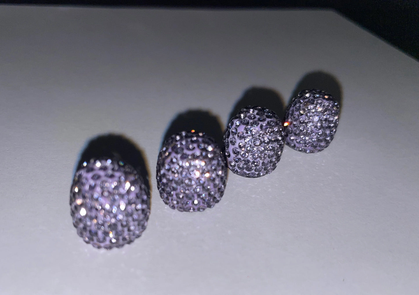 4x Blueberry Violet Tanzanite Purple Tire Valve Caps Ultra Bling Diamond Luxury Crystal Embellishment Round Car Bicycle Motorcycle Bike SUV