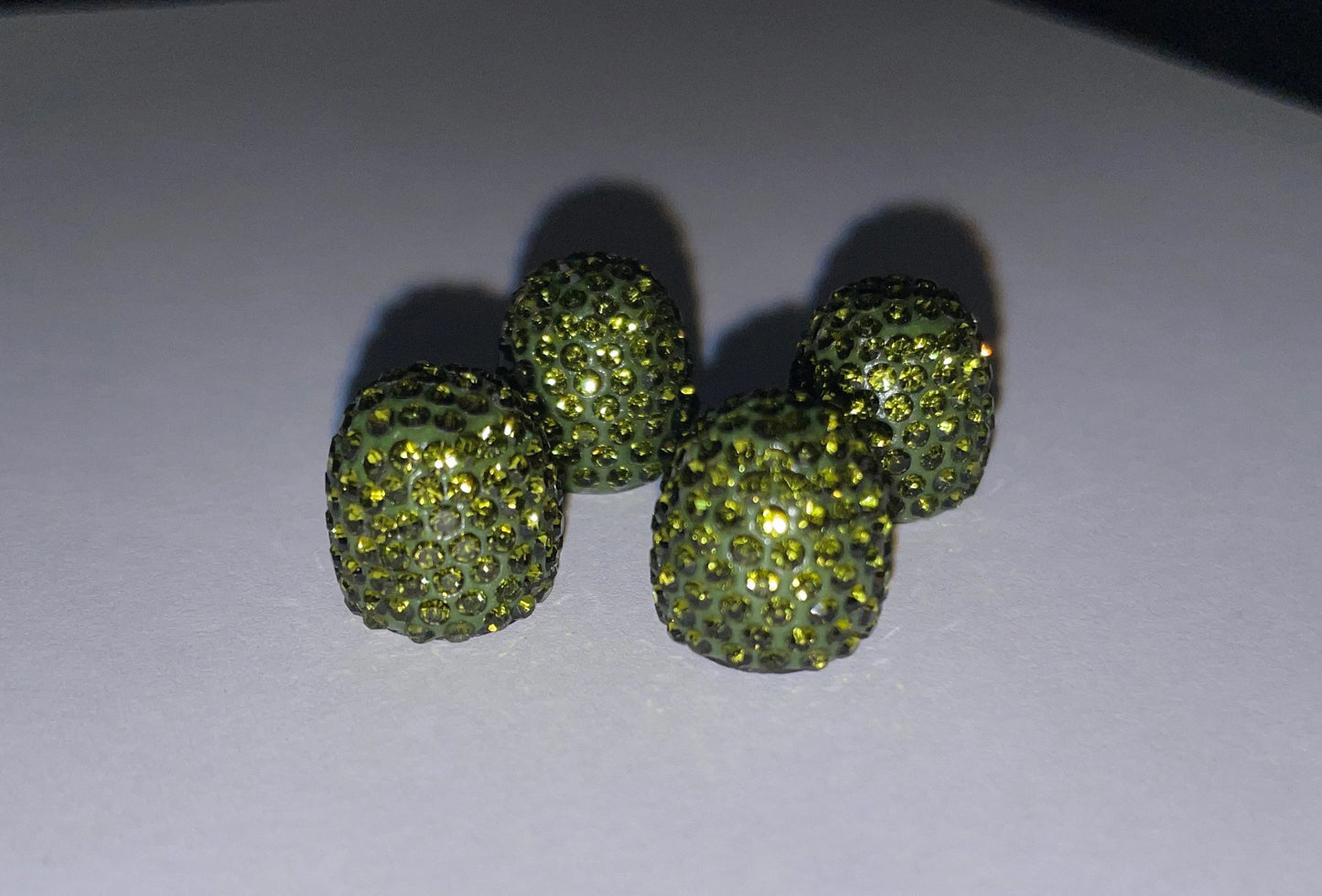 4x Olive Army Military Camo Green Tire Valve Caps Ultra Bling Diamond Luxury Olivine Crystal Embellishment Universal Round Fit Car Bicycle Motorcycle Bike SUV Set
