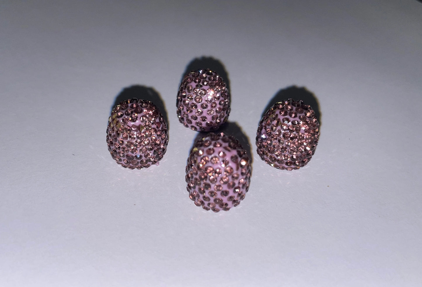 4x Raspberry Violet Pink Tire Valve Caps Ultra Bling Diamond Luxury Crystal Embellishment Round Fit Car Bicycle Motorcycle Bike SUV