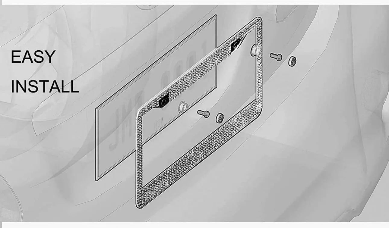 2 Swarovski Crystal Encrusted White Diamond Hand Encrusted License Plate Metal Frame Sparkly Luxury handmade Frame Sparkly Bling Caps & Screws My Store