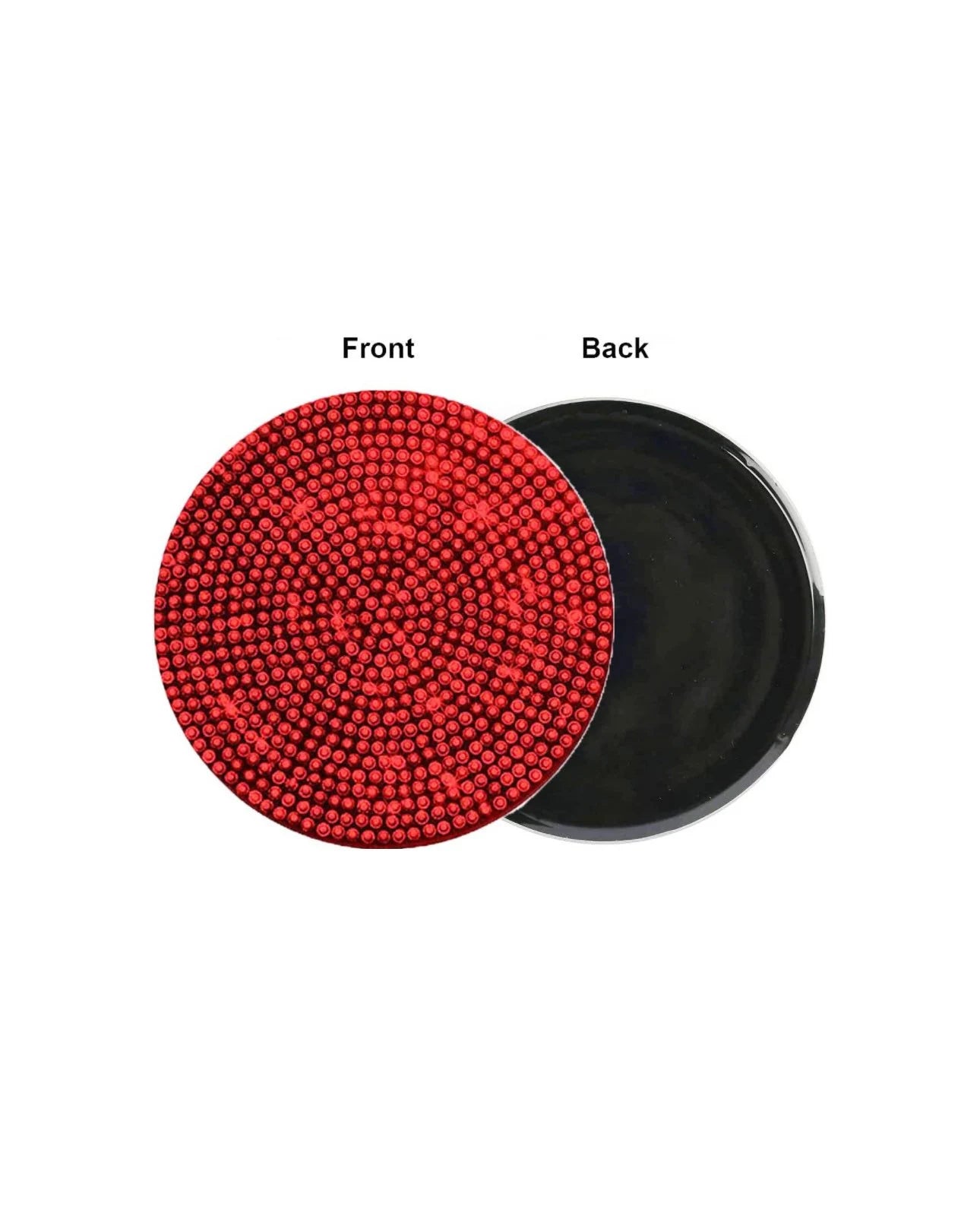 2 Ruby Red Light Siam Diamond Encrusted Crystal Coasters Cup Holder Insert Bling Diamond Luxury Embellishment Round Car Decor SUV Coaster