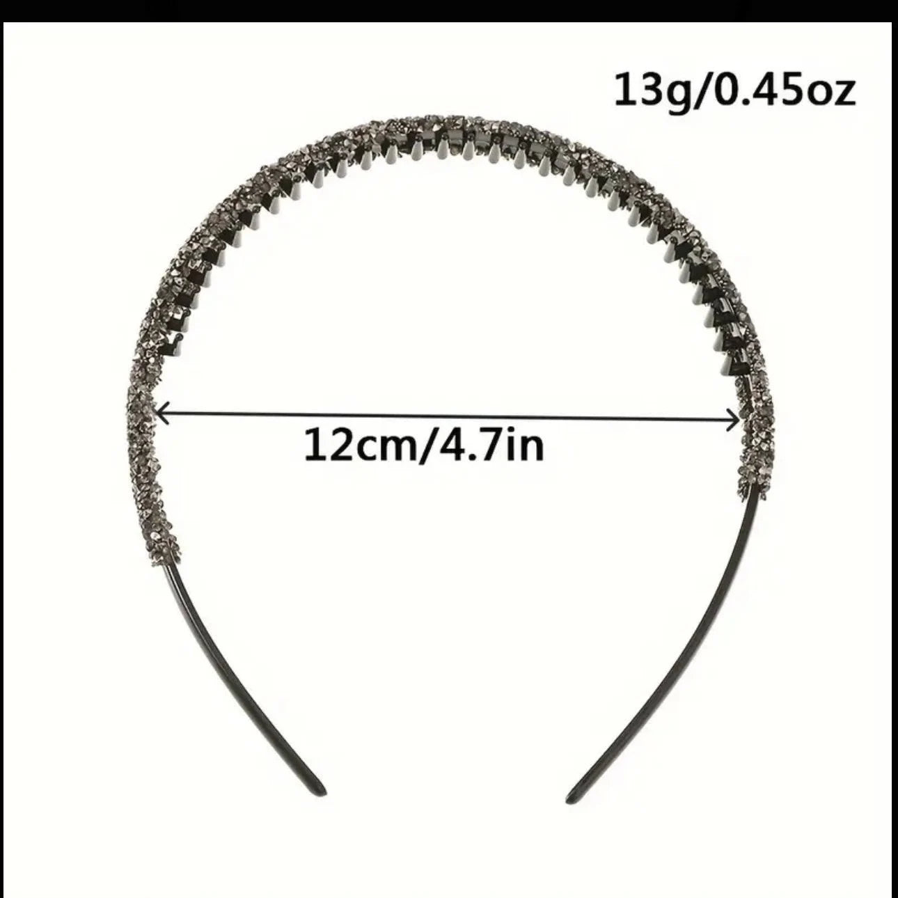 Set of 3 Bedazzled Crystal Encrusted Headbands Black, Grey, White Diamond Crystal Bling Hair Women’s Accessories