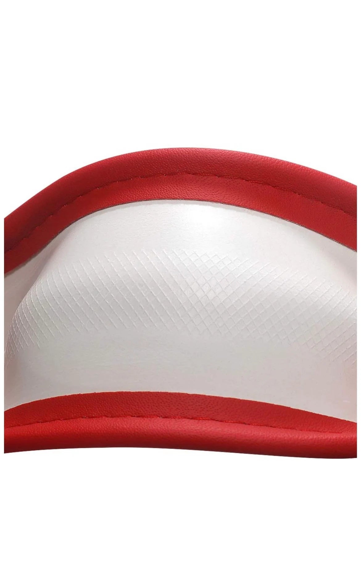 Red Leather & White Diamond Luxury Steering Wheel Cover with Ultra Bling Crystal Embellishment Universal Round Fit