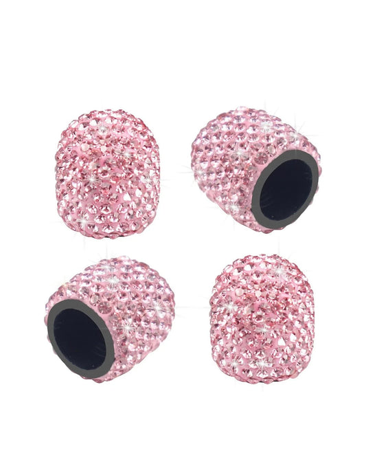 4x Barbie PINK CRYSTAL Tire Valve Caps Ultra Bling Diamond Luxury with Embellishment Universal Fit Car Bike Truck SUV Motorcycle Bicycle Girly