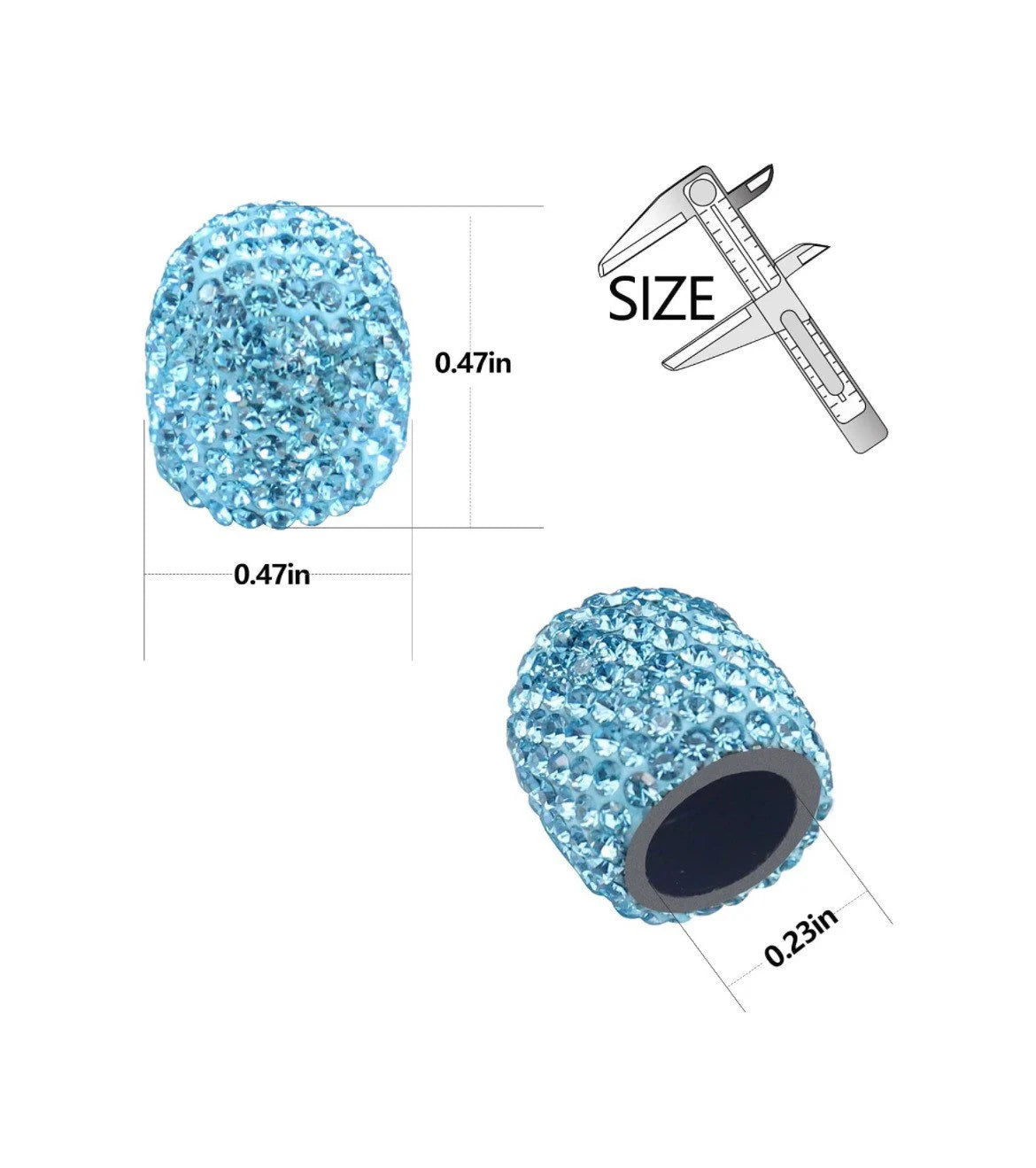 4x AQUA Blue Aquamarine Tire Valve Caps Ultra Bling Diamond Luxury with Crystal Embellishment Universal Fit Car Motorcycle SUV Bicycle Bike