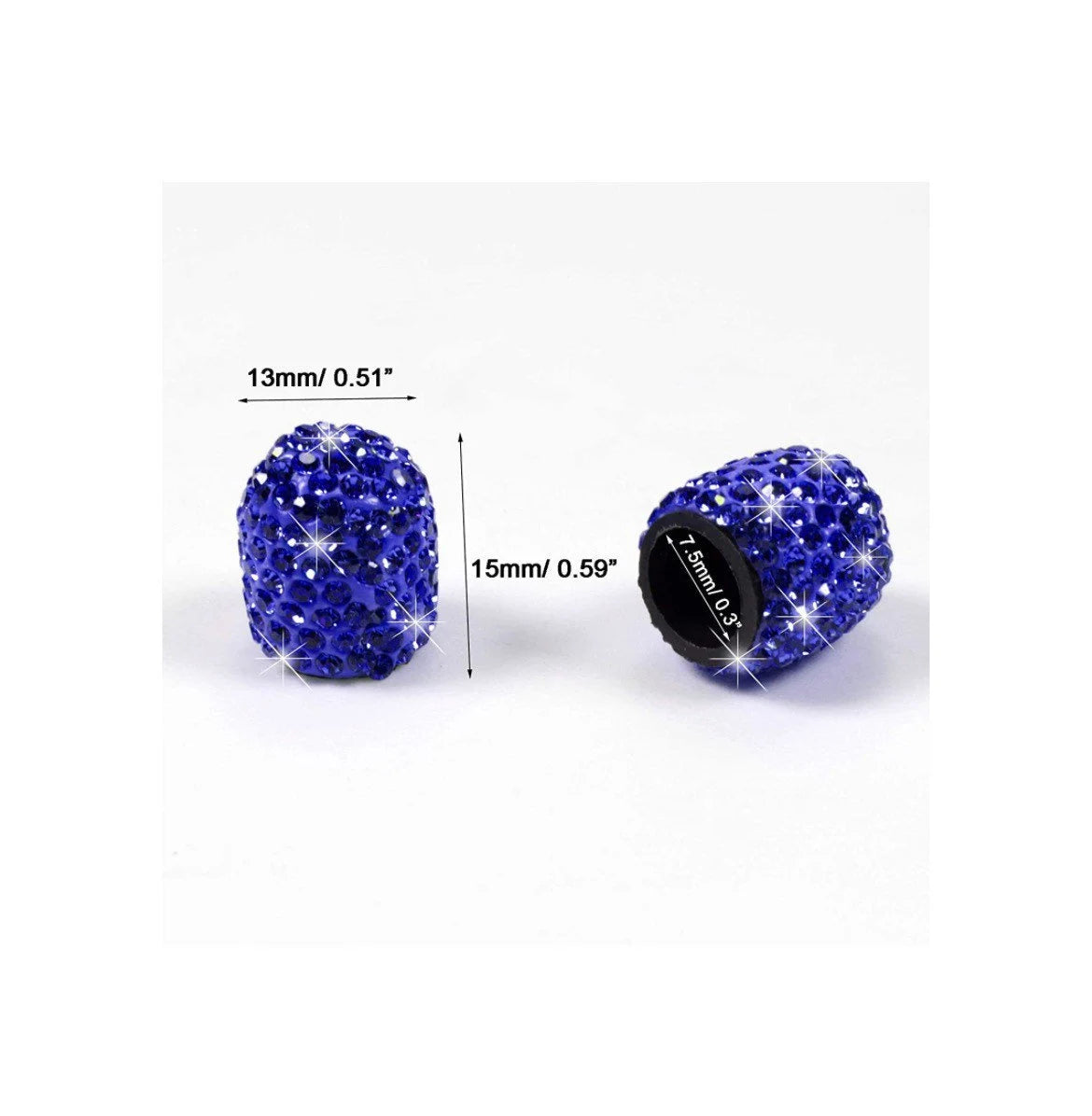 4x Royal BLUE SAPPHIRE Tire Valve Caps Ultra Bling Diamond Luxury with Crystal Embellishment Universal Fit Car Bicycle Motorcycle Bike SUV