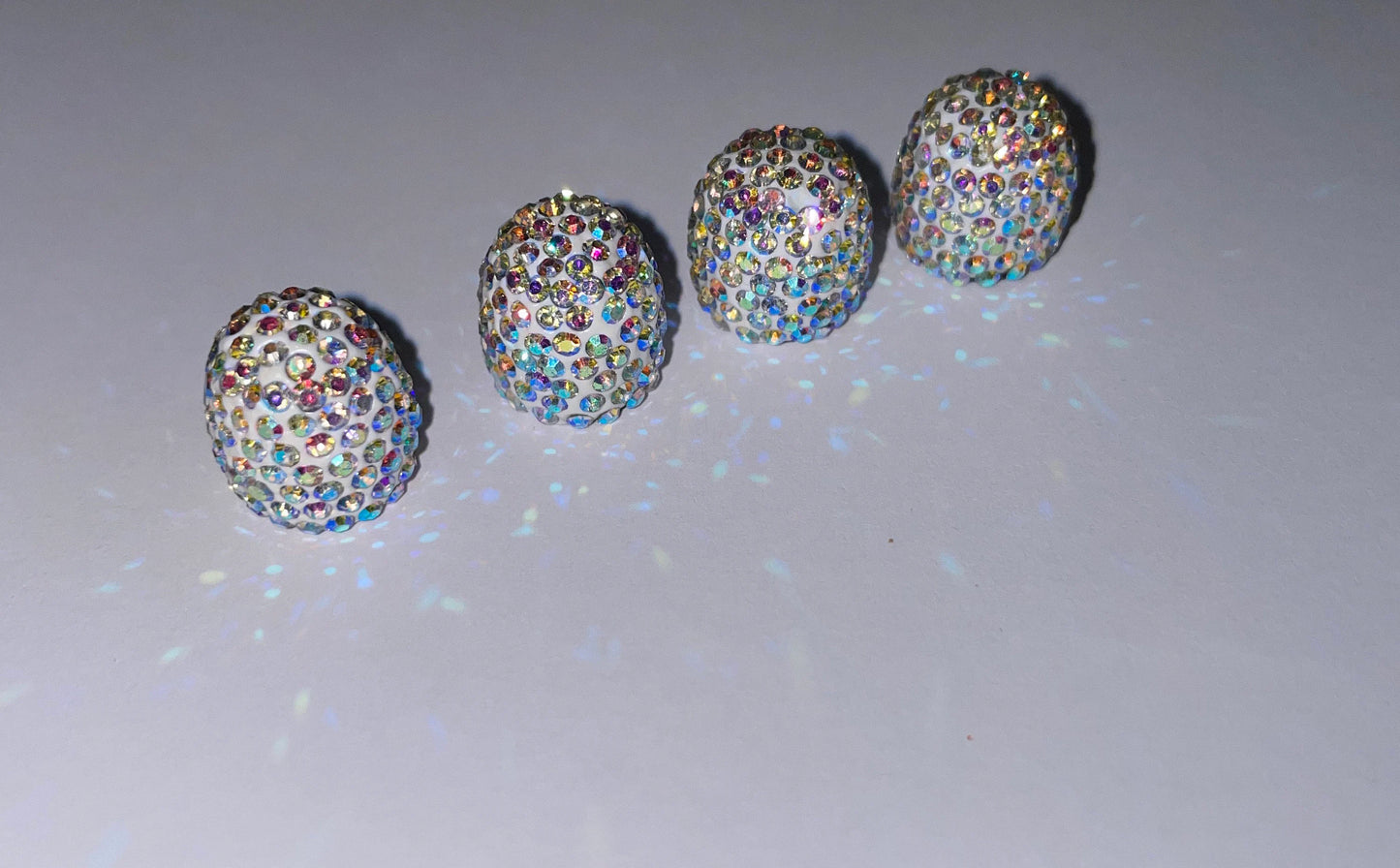 4x AB Aurora Borealis Iridescent Colorful Tire Valve Caps Ultra Bling Diamond Luxury Crystal Round Fit Car Bicycle Motorcycle Bike SUV