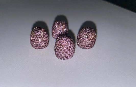 4x Raspberry Violet Pink Tire Valve Caps Ultra Bling Diamond Luxury Crystal Embellishment Round Fit Car Bicycle Motorcycle Bike SUV