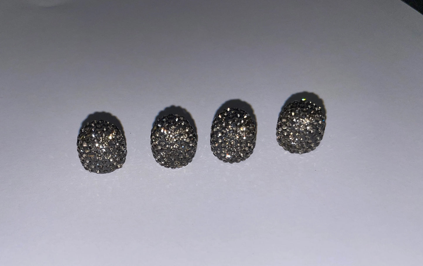 4x Gray Space Grey Tire Valve Caps Ultra Bling Diamond Luxury Crystal Embellishment Round Fit Car Bicycle Motorcycle Bike SUV