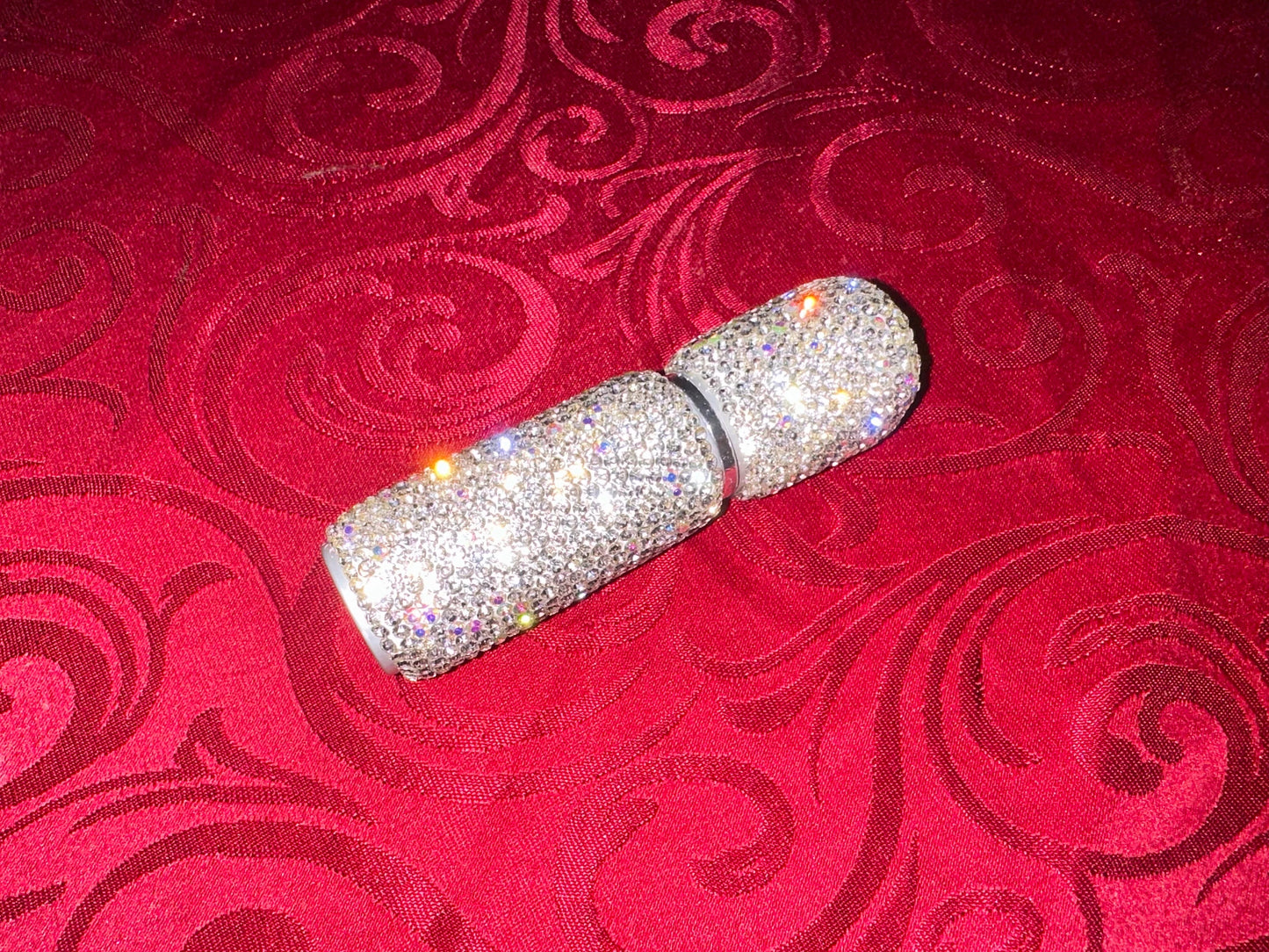 Crystal Encrusted Perfume Atomizer Sprayer Bottle Travel Size White Diamond & Aurora Borealis Bling Reusable Refillable Women Feminine Gift